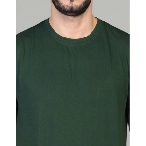 Generic Men's Casual Half Sleeve Solid Cotton Blended Round Neck T-shirt (B.Green)