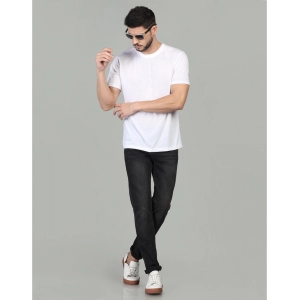 Generic Men's Casual Half Sleeve Solid Cotton Blended Round Neck T-shirt (White)