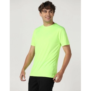 Generic Men's Casual Half Sleeve Solid Polyester Round Neck T-shirt (Neon)