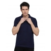Men's Casual Half Sleeve Solid Cotton Blended Polo Neck T-shirt (Navy Blue) Men's Casual Half Sleeve Solid Cotton Blended Polo Neck T-shirt (Navy Blue)