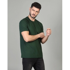 Generic Men's Casual Half Sleeve Solid Cotton Blended Round Neck T-shirt (B.Green)