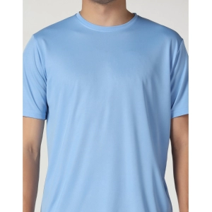 Generic Men's Casual Half Sleeve Solid Polyester Round Neck T-shirt (Sky)