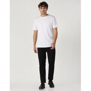 Generic Men's Casual Half Sleeve Solid Polyester Round Neck T-shirt (White)