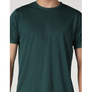 Generic Men's Casual Half Sleeve Solid Polyester Round Neck T-shirt (Green)