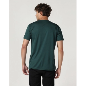 Generic Men's Casual Half Sleeve Solid Polyester Round Neck T-shirt (Green)