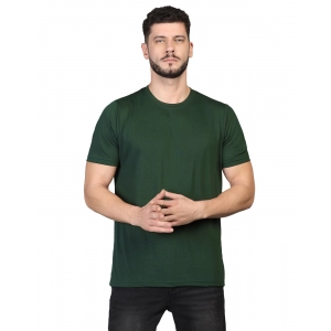 Generic Men's Casual Half Sleeve Solid Cotton Blended Round Neck T-shirt (B.Green)