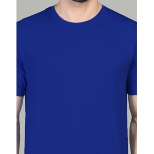 Generic Men's Casual Half Sleeve Solid Cotton Blended Round Neck T-shirt (Royal)