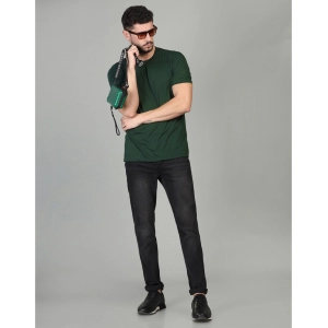 Generic Men's Casual Half Sleeve Solid Cotton Blended Round Neck T-shirt (B.Green)