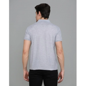 Generic Men's Casual Half Sleeve Solid Cotton Blended Polo Neck T-shirt (Grey)