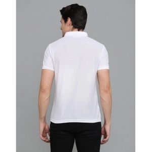 Generic Men's Casual Half Sleeve Solid Cotton Blended Polo Neck T-shirt (White)