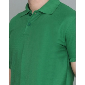 Generic Men's Casual Half Sleeve Solid Cotton Blended Polo Neck T-shirt (Green)