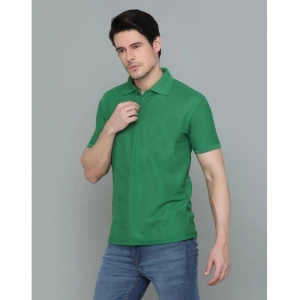 Generic Men's Casual Half Sleeve Solid Cotton Blended Polo Neck T-shirt (Green)