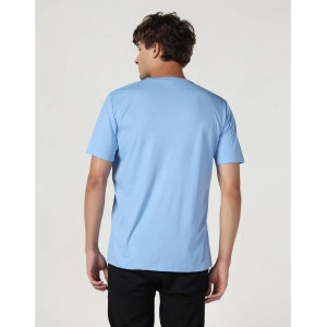 Generic Men's Casual Half Sleeve Solid Polyester Round Neck T-shirt (Sky)