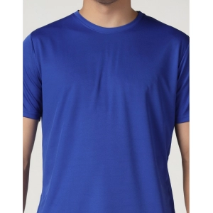 Generic Men's Casual Half Sleeve Solid Polyester Round Neck T-shirt (Royal)