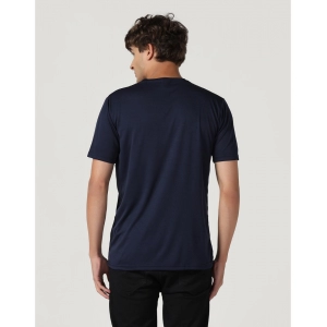 Generic Men's Casual Half Sleeve Solid Polyester Round Neck T-shirt (Navy)