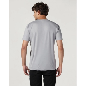 Generic Men's Casual Half Sleeve Solid Polyester Round Neck T-shirt (Lgrey)