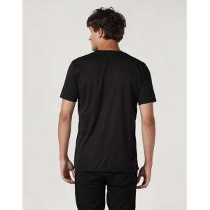 Generic Men's Casual Half Sleeve Solid Polyester Round Neck T-shirt (Black)