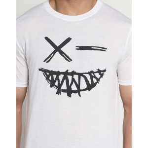 Generic Men's Casual Half Sleeve Printed Cotton Blended Round Neck T-shirt (White)