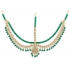 Dropship Women's Green Color Imitation Pearl &amp; Kundan Work Matha Patti 