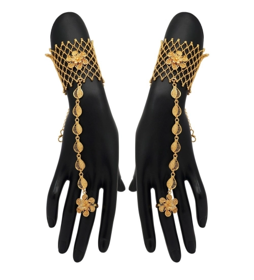 Women's Gold Plated Hathphool Adjustable Chain