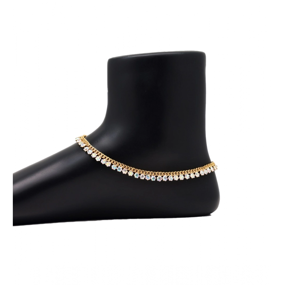 Generic Women's Rainbow Color Anklets (Free Size: Upto 10") 