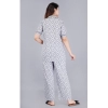 Women's Casual Half Sleeve Printed Viscose Rayon Shirt With Pyjama Pant Night Suit Set (Grey) Women's Casual Half Sleeve Printed Viscose Rayon Shirt With Pyjama Pant Night Suit Set (Grey)