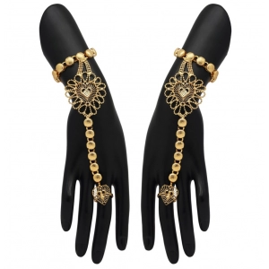 Generic Women's Gold Plated Hathphool Adjustable Chain