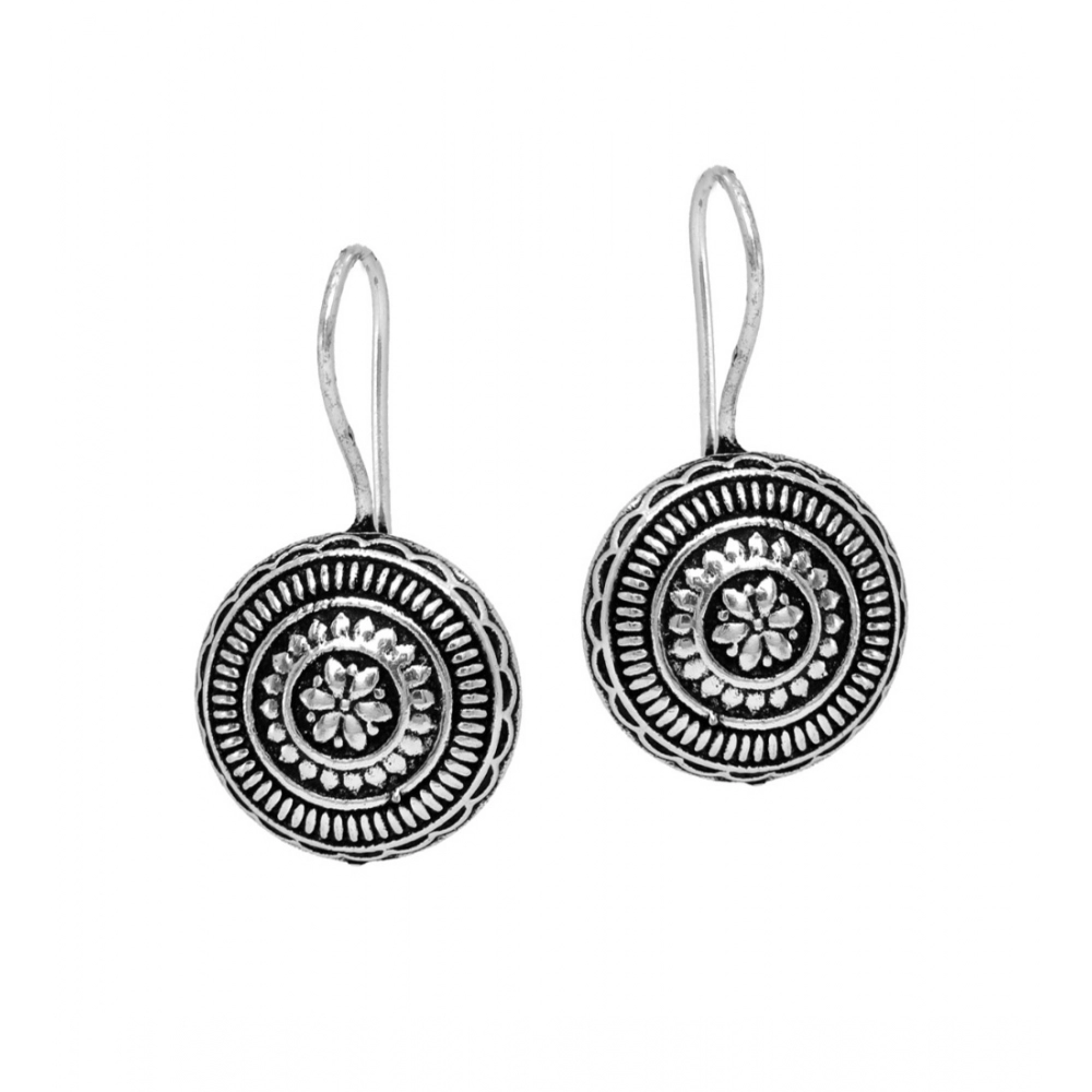 Generic Women's Oxidised Silver Tone Fashion Earrings Studs 