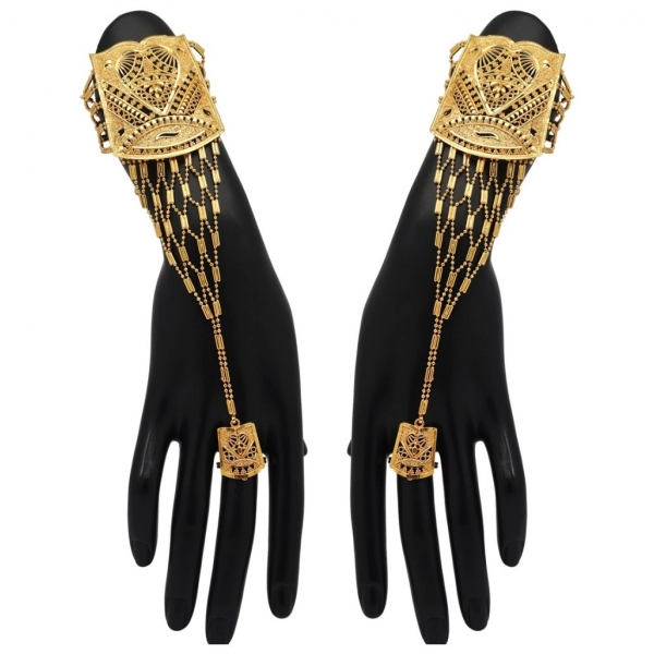 Dropship Women's Gold Plated Hathphool Adjustable Chain