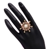 Dropship Women's Pink Color American Diamond Finger Adjustable Ring 