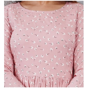 Generic Women's Casual 3/4 Sleeve Printed Viscose Maternity Feeding Kurti (Pink)