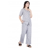 Women's Casual Half Sleeve Printed Viscose Rayon Shirt With Pyjama Pant Night Suit Set (Grey) Women's Casual Half Sleeve Printed Viscose Rayon Shirt With Pyjama Pant Night Suit Set (Grey)
