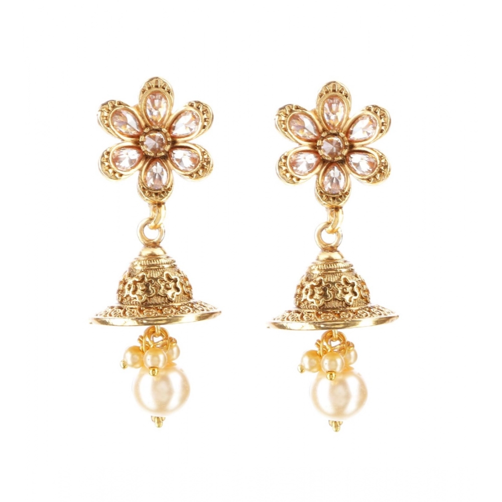 Generic Women's Rose Gold Plated Alloy Earrings (Gold)