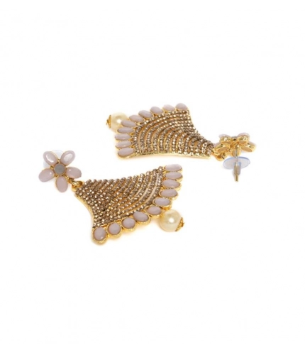 Women's Rose Gold Plated Alloy Earrings (Gold)