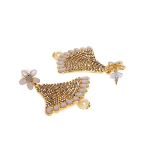 Women's Rose Gold Plated Alloy Earrings (Gold)