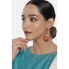Dropship Women's Rose Gold Plated Alloy Earrings (Gold &amp; Red)