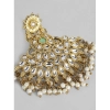 Dropship Women's Rose Gold Plated Alloy Kundan Earrings &amp; Mangtikka (White)