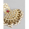 Dropship Women's Rose Gold Plated Alloy Kundan Earrings &amp; Mangtikka (White)