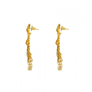 Generic Women's Rose Gold Plated Alloy Kundan Earrings & Mangtikka (Green)