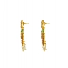 Dropship Women's Rose Gold Plated Alloy Kundan Earrings &amp; Mangtikka (Red &amp; Green)