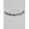 Dropship Women's Rose Gold Plated Alloy Choker (Silver &amp; Black)