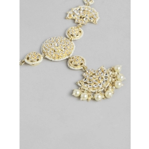 Generic Women's Rose Gold Plated Alloy Matha Patti (White)