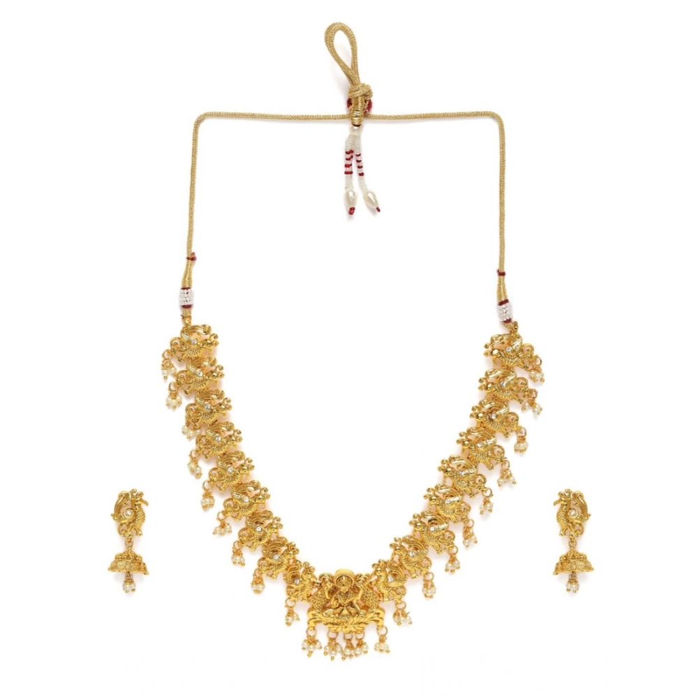 Generic Women's Rose Gold Plated Alloy Necklace & Earings Set (Gold)