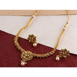 Generic Women's Rose Gold Plated Alloy Necklace & Earings Set (Gold)