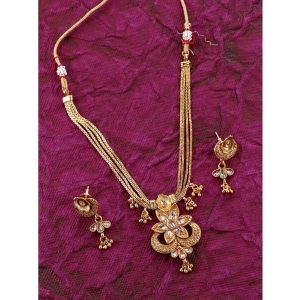 Generic Women's Rose Gold Plated Alloy Necklace & Earings Set (Gold)