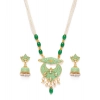Dropship Women's Rose Gold Plated Alloy Necklace &amp; Earings Set (Green)
