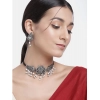 Dropship Women's Rose Gold Plated Alloy Necklace &amp; Earings Set (Silver)