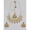 Dropship Women's Rose Gold Plated Alloy Necklace &amp; Earings Set (Light Green)