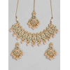 Dropship Women's Rose Gold Plated Alloy Necklace &amp; Earings Set (Pink)