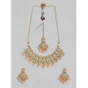 Dropship Women's Rose Gold Plated Alloy Necklace &amp; Earings Set (Pink)